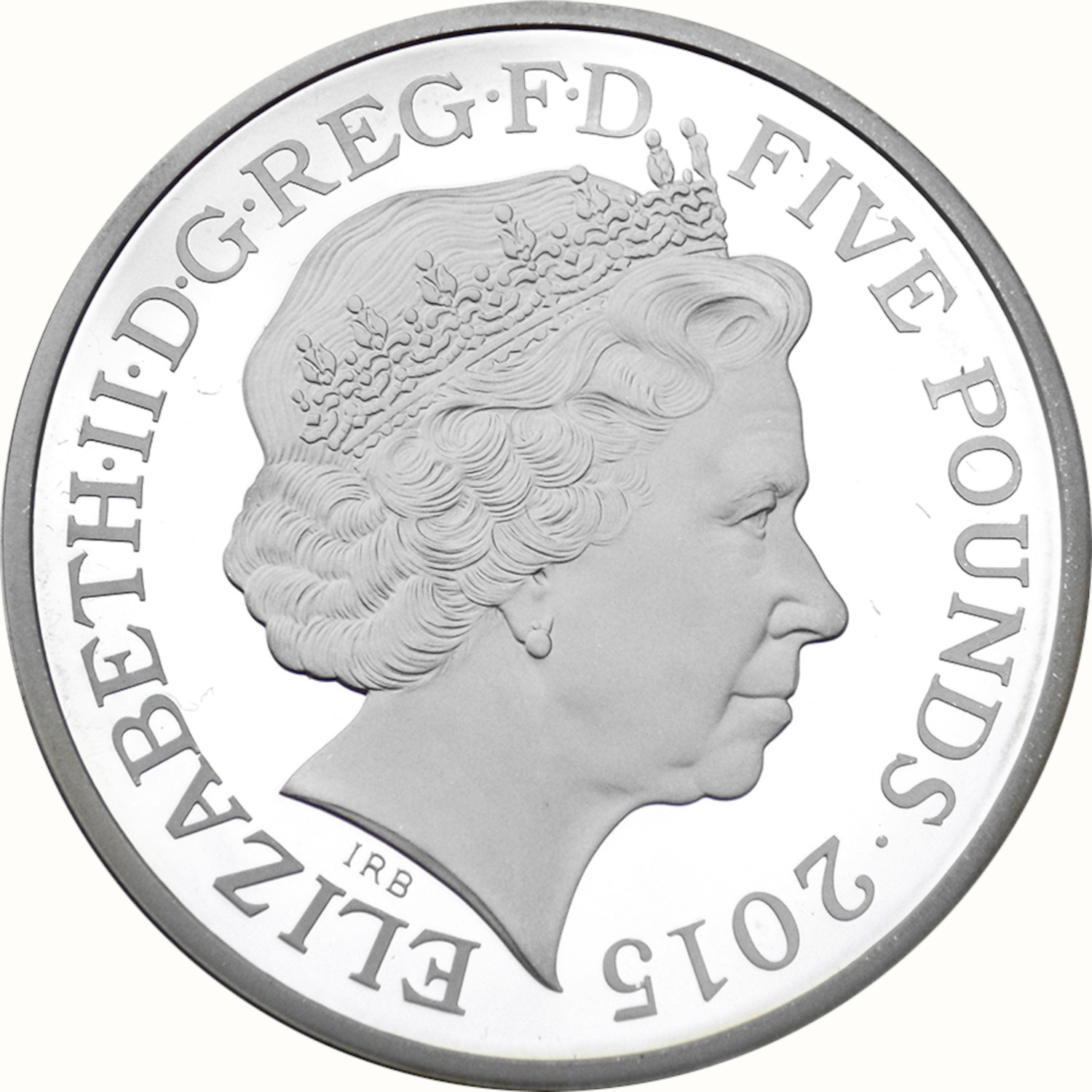 5 Pounds - Elizabeth II Winston Churchill; Silver Piedfort obverse