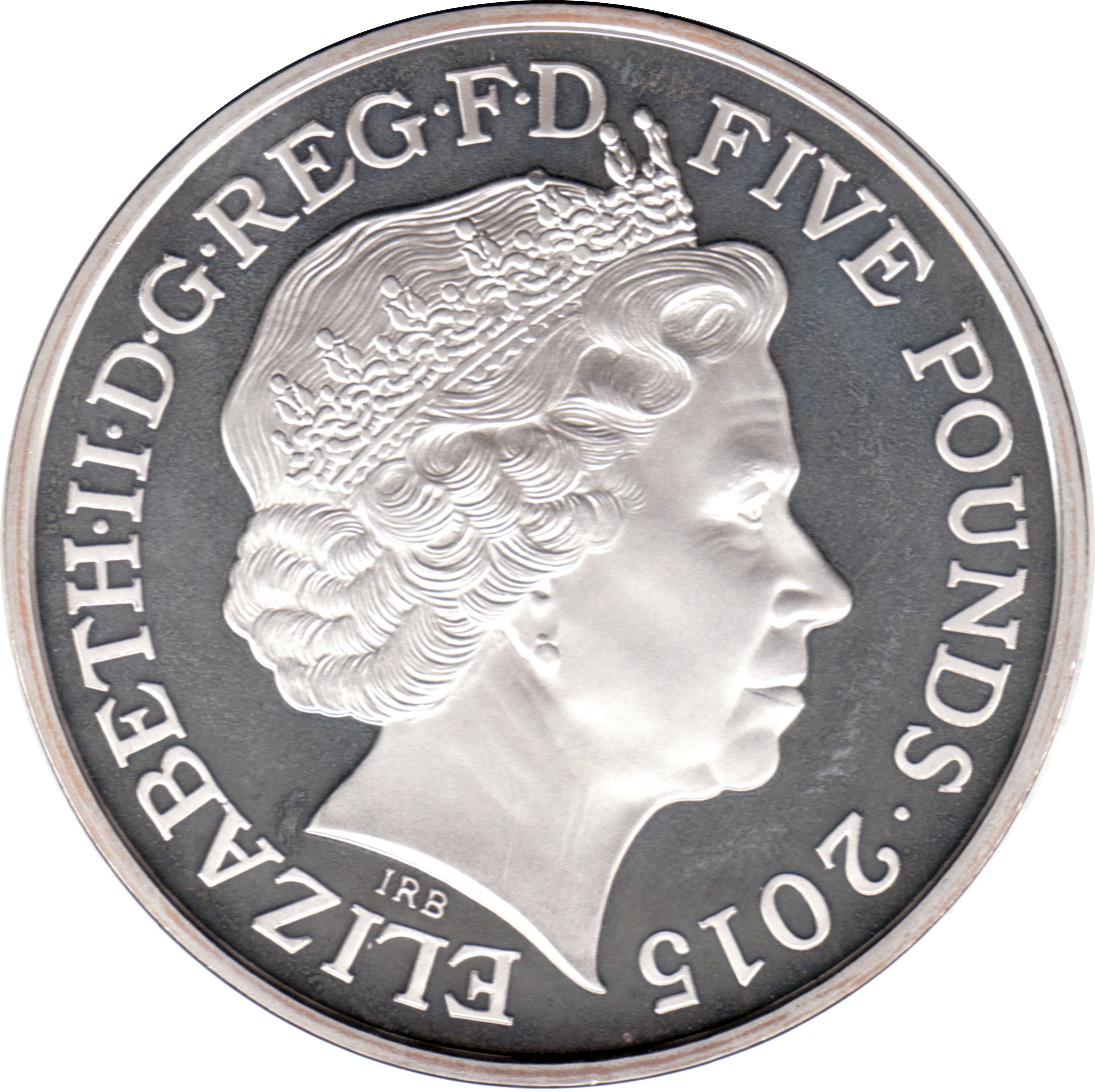 5 Pounds - Elizabeth II Winston Churchill; Silver Proof obverse