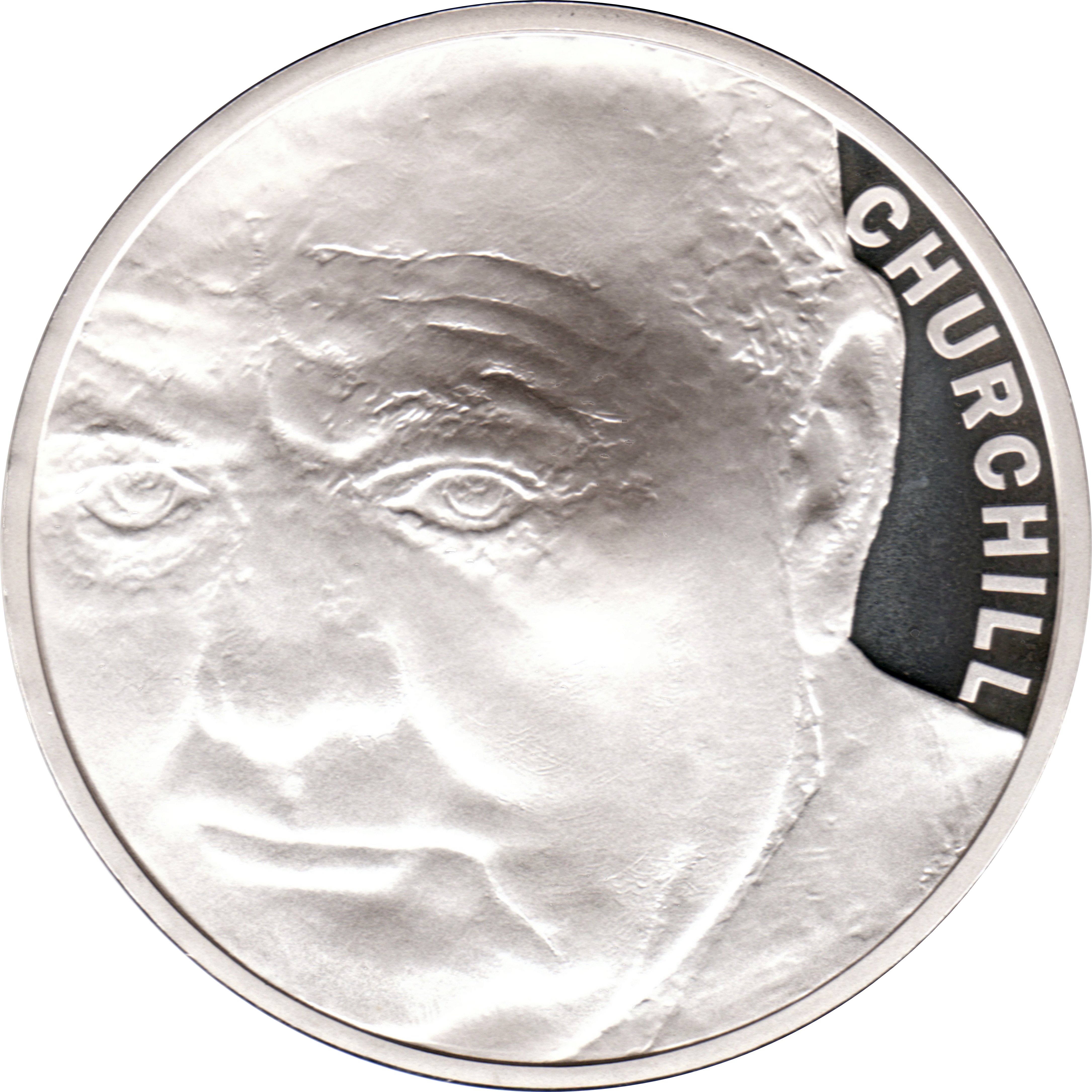 5 Pounds - Elizabeth II Winston Churchill; Silver Proof reverse