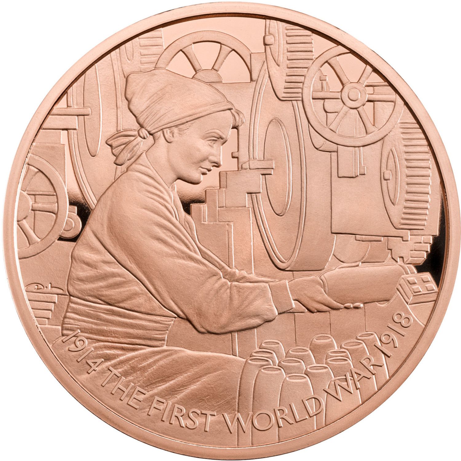 5 Pounds - Elizabeth II Women in Factories; Gold Proof reverse