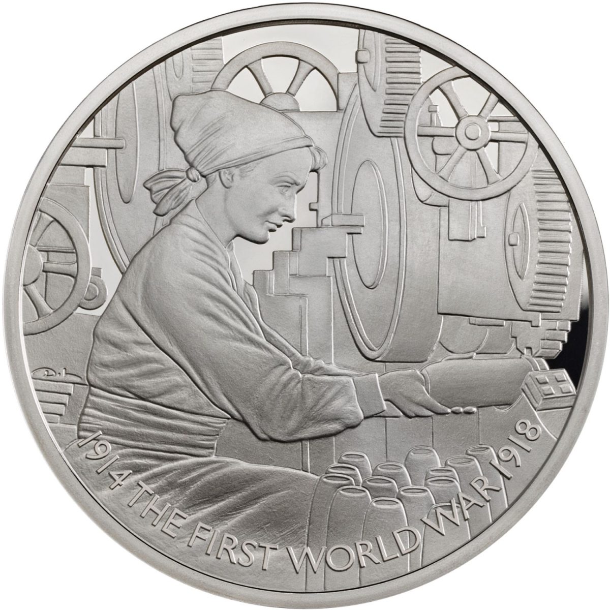 5 Pounds - Elizabeth II Women in Factories; Silver Proof reverse