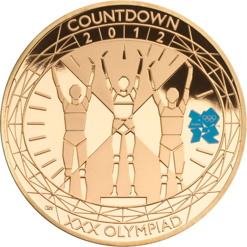 5 Pounds - Elizabeth II XXX Olympiad, Countdown 0; Gold Proof reverse