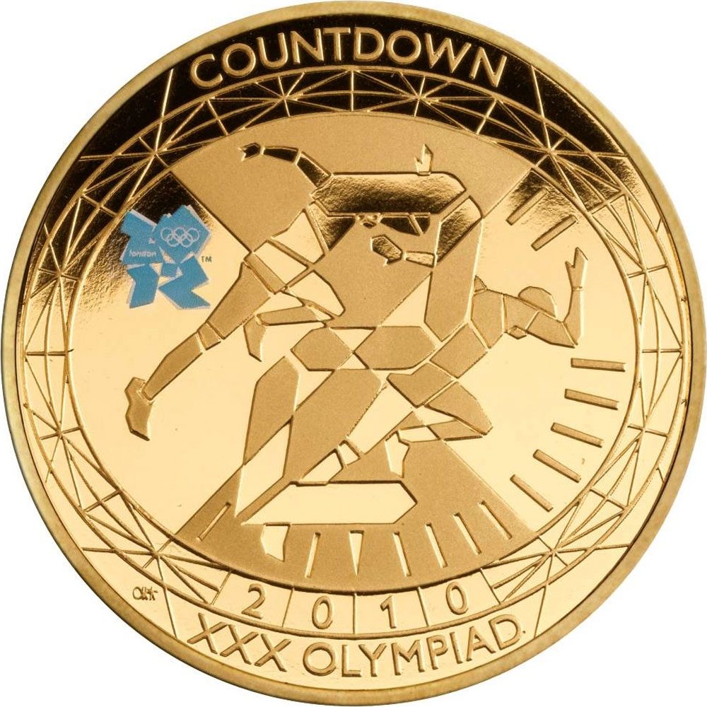 5 Pounds - Elizabeth II XXX Olympiad, Countdown 2; Gold Proof reverse