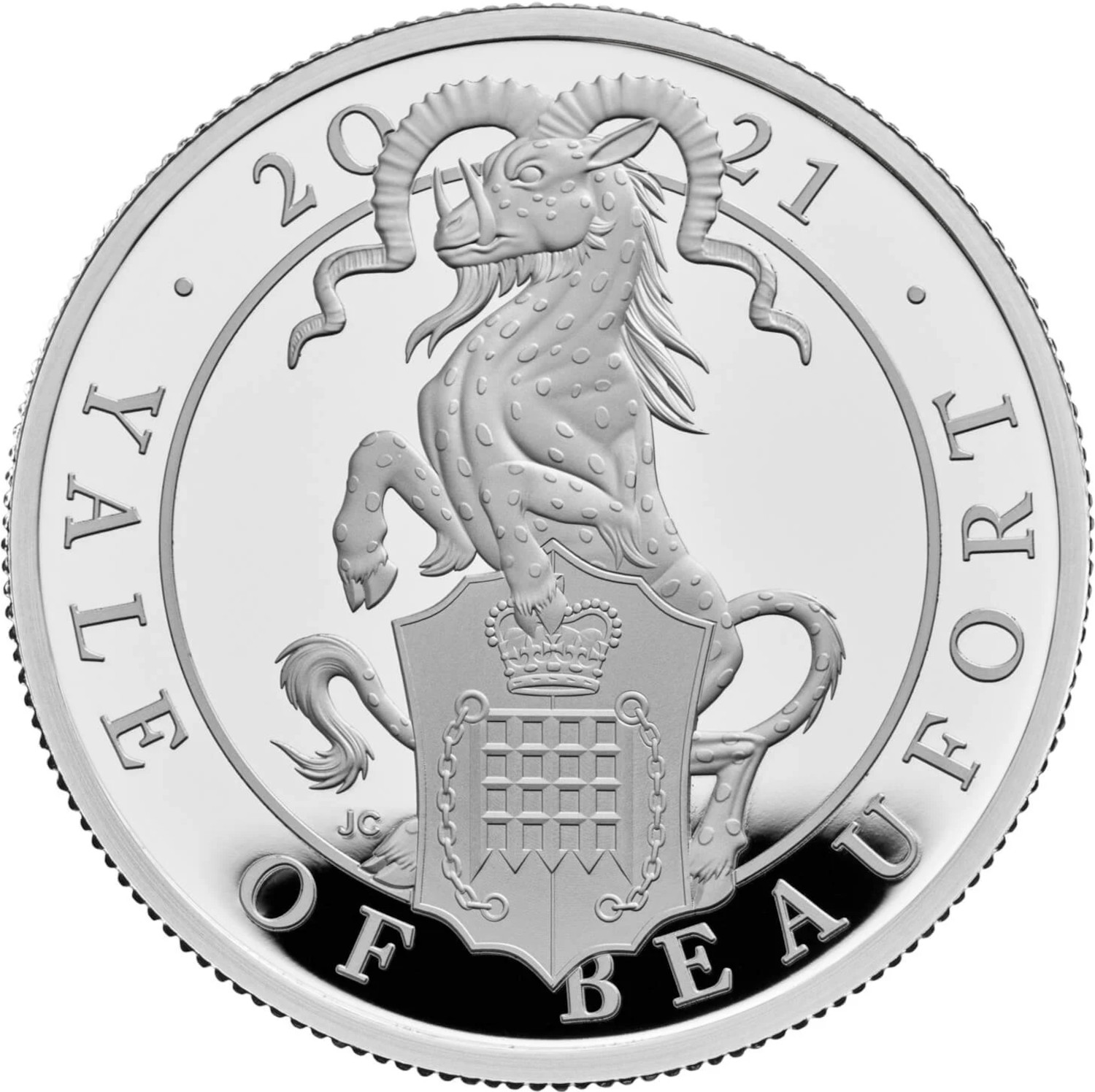 5 Pounds - Elizabeth II Yale of Beaufort; Silver Proof reverse