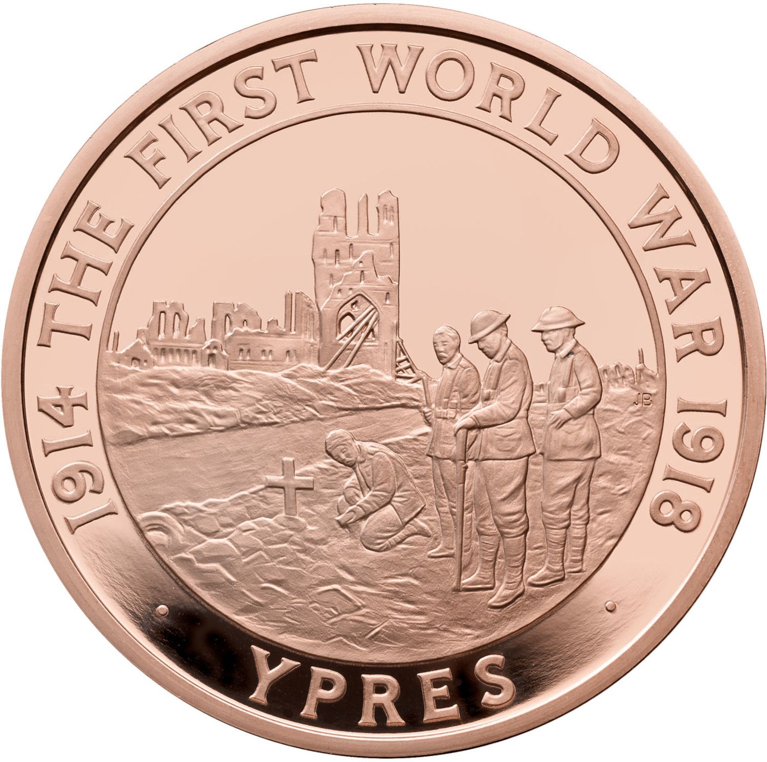 5 Pounds - Elizabeth II Ypres; Gold Proof reverse