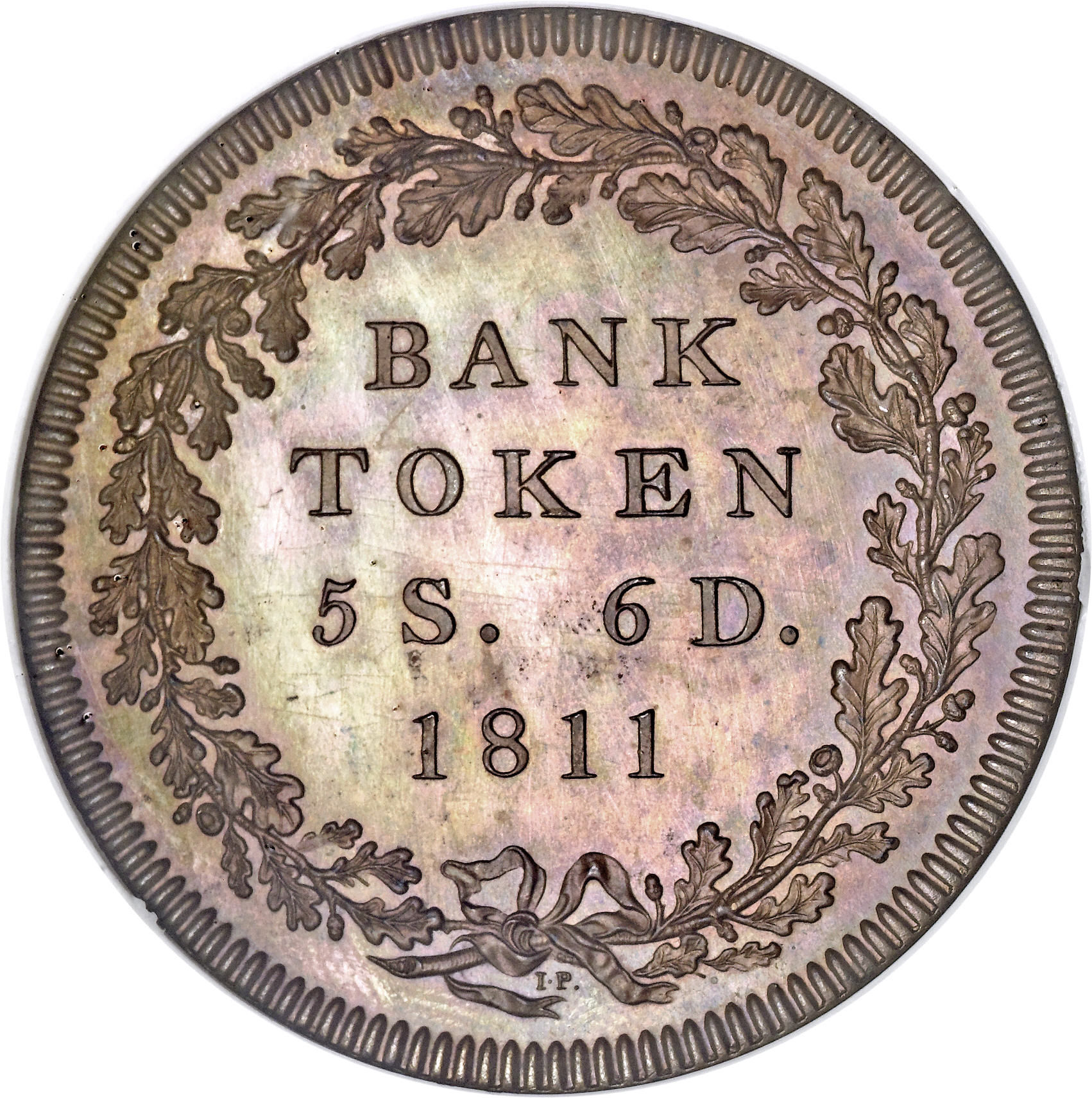 5 Shillings 6 Pence - George III Bank Token; Pattern reverse