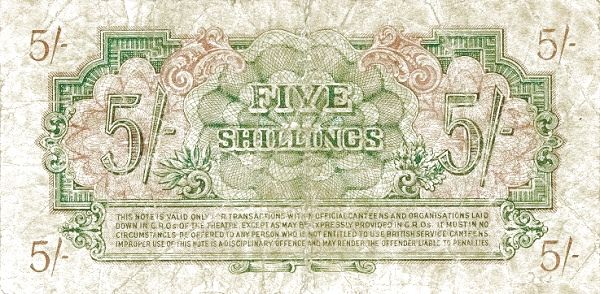 5 Shillings - British Armed Forces 1st series reverse