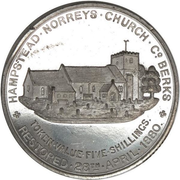 5 Shillings Hampstead Norreys; white metal reverse