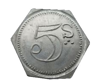 5 Shillings - Spitalfields Market Sutton and Kirkman