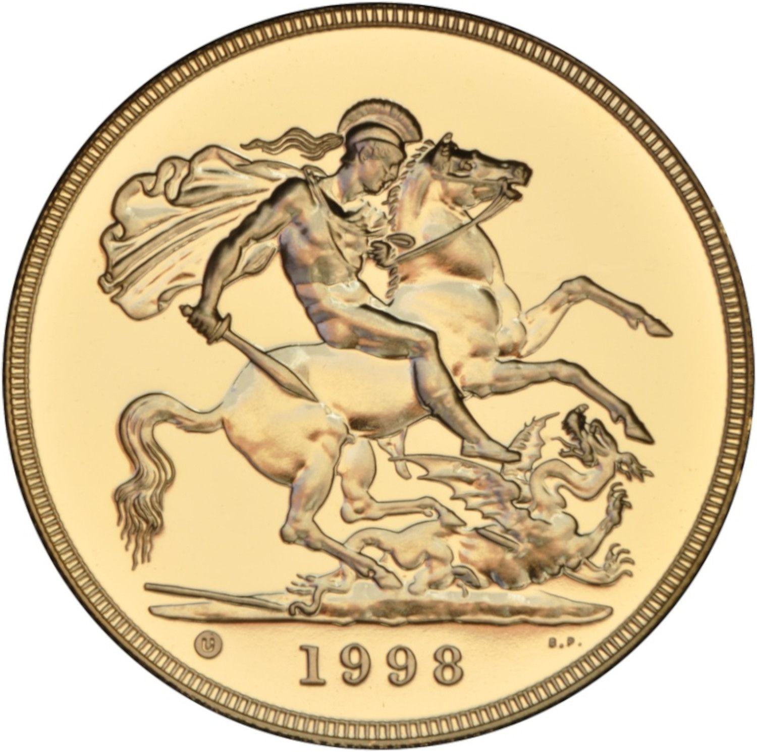 5 Sovereigns - Elizabeth II 4th portrait; Brilliant Uncirculated