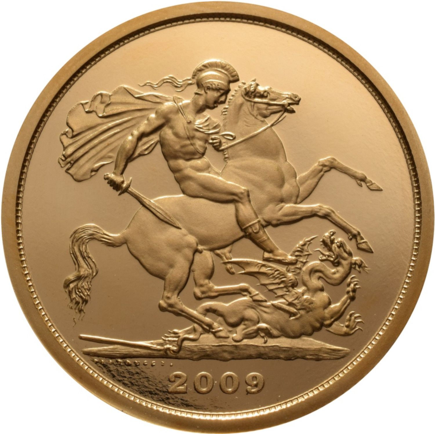 5 Sovereigns - Elizabeth II 4th portrait; modified reverse reverse