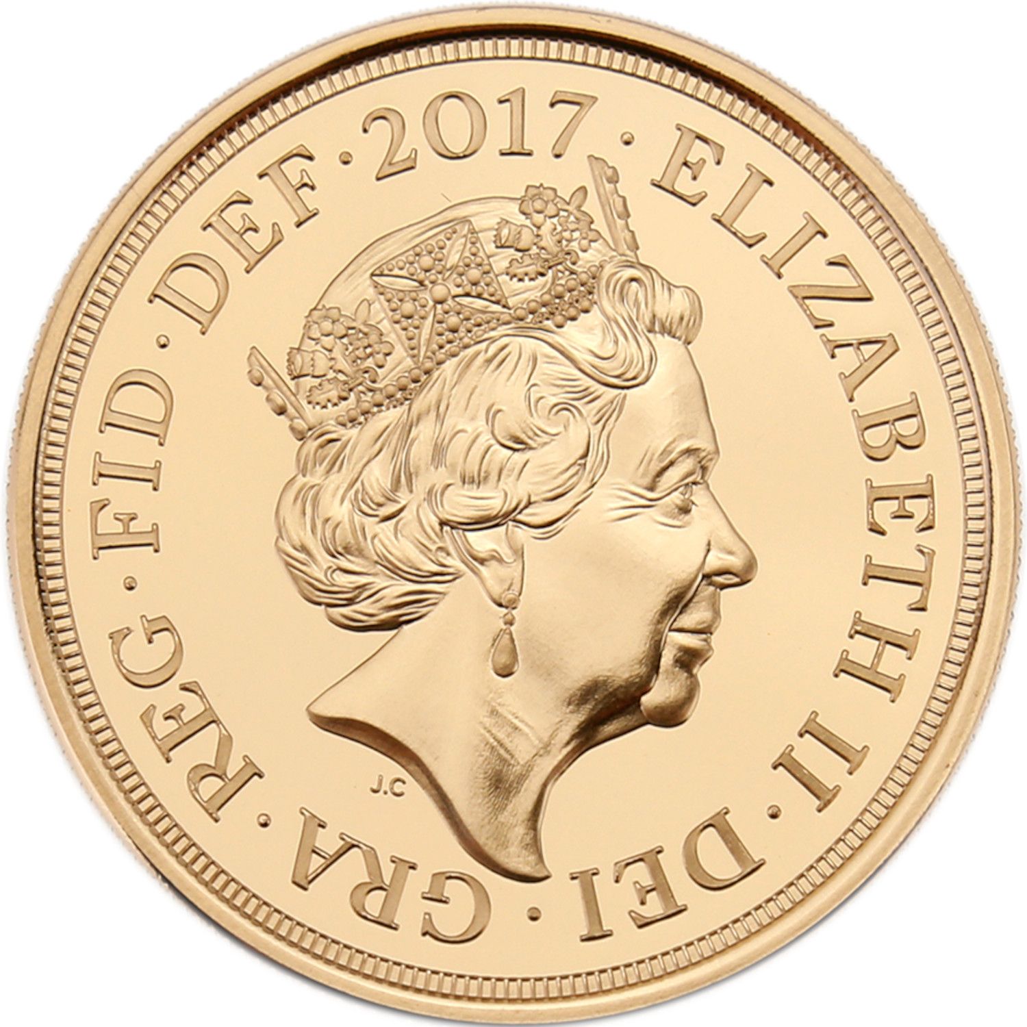 5 Sovereigns - Elizabeth II 5th portrait; Garter type obverse