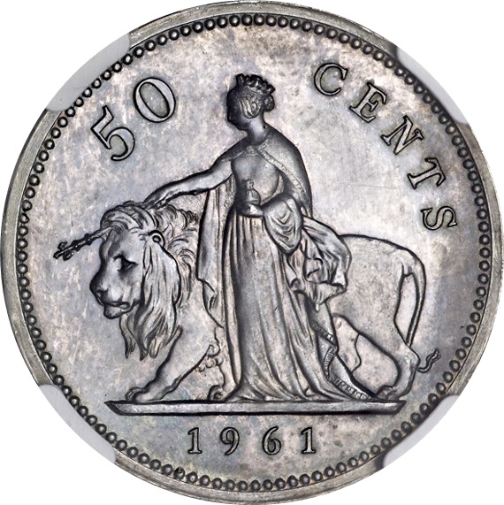 50 Cents - Elizabeth II Decimal Pattern reverse