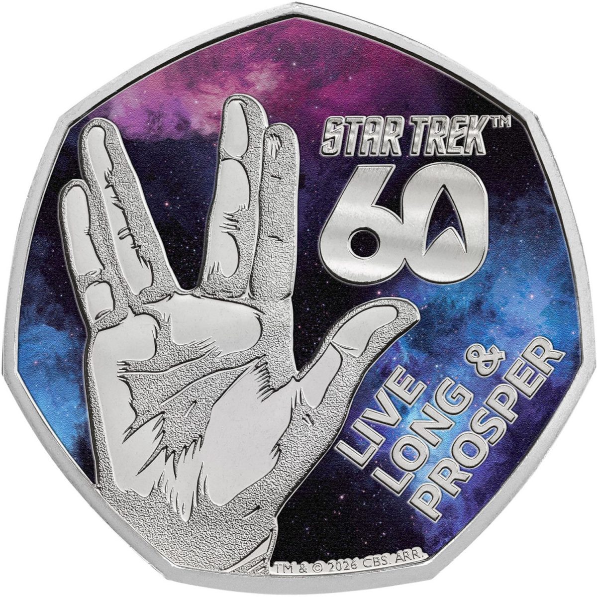 50 Pence - Charles III 60 Years of Star Trek reverse