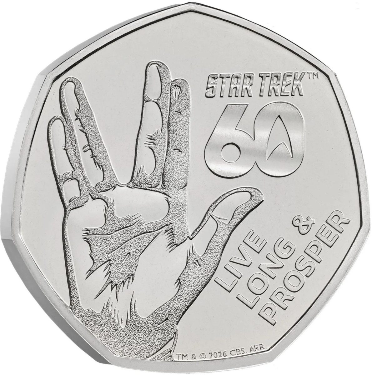 50 Pence - Charles III 60 Years of Star Trek reverse