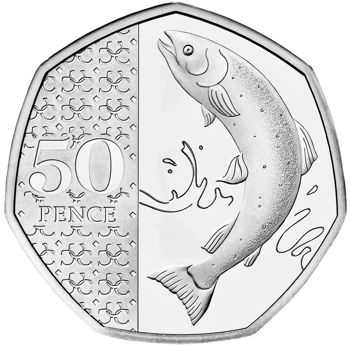 50 Pence - Charles III Atlantic Salmon reverse