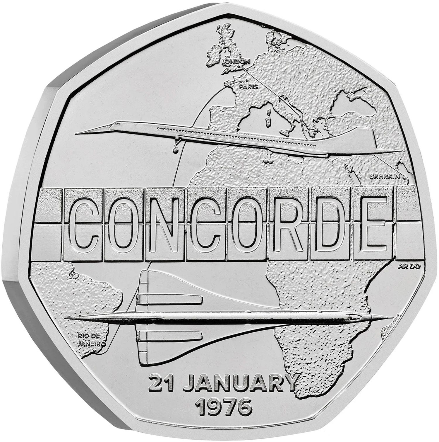 50 Pence - Charles III Concorde reverse