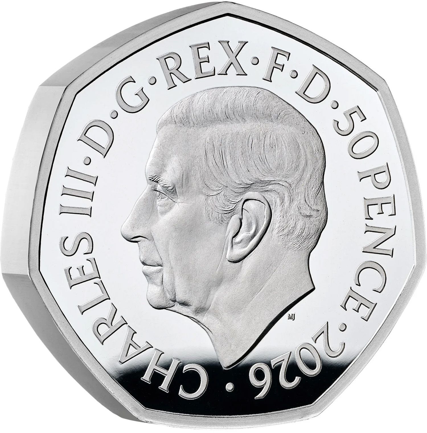 50 Pence - Charles III Concorde; Silver Piedfort obverse