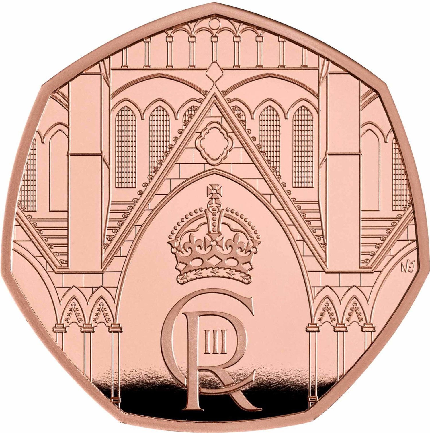 50 Pence - Charles III Coronation; Gold Proof reverse