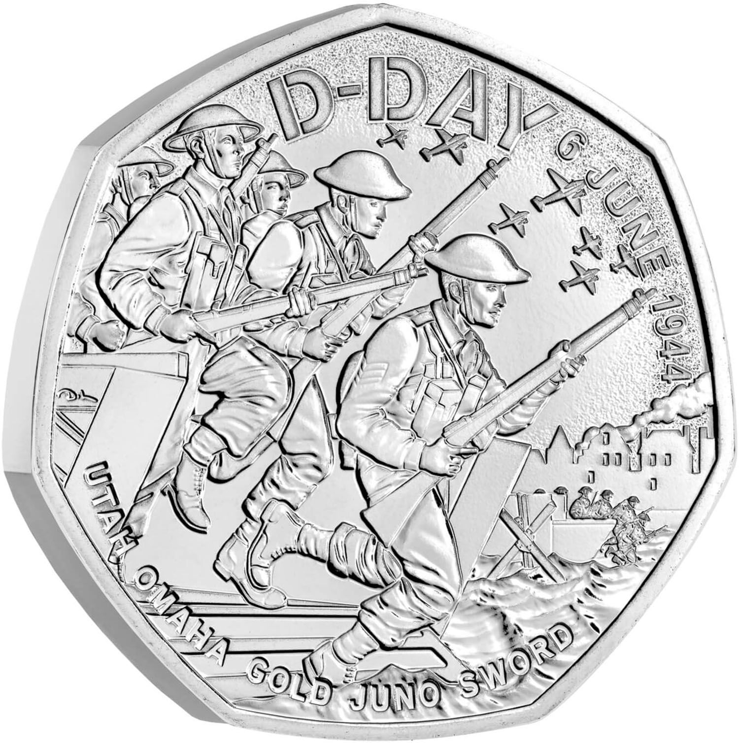 50 Pence - Charles III D-Day Anniversary reverse