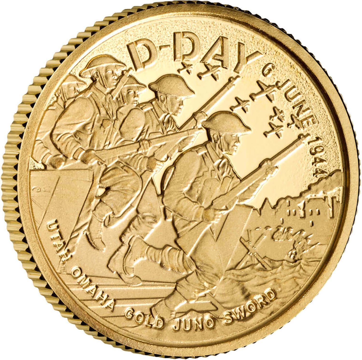 50 Pence - Charles III D-Day Anniversary; Gold Proof reverse