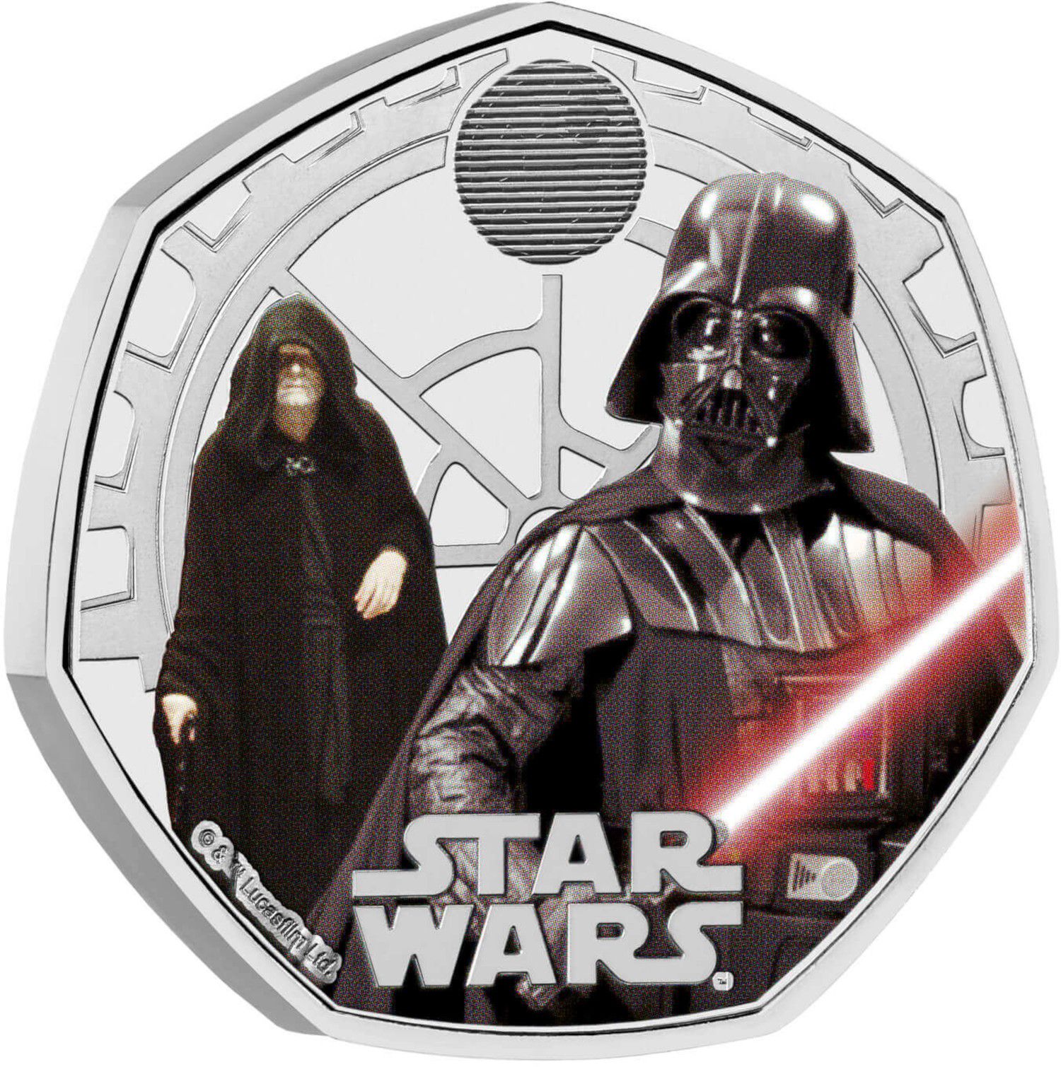 50 Pence - Charles III Darth Vader and Emperor Palpatine Colour reverse