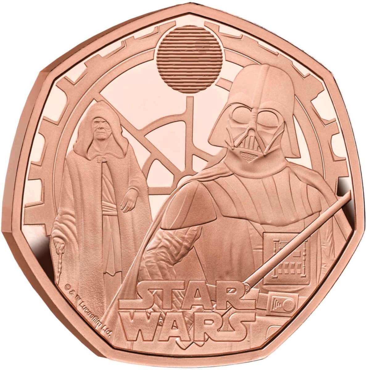 50 Pence - Charles III Darth Vader and Emperor Palpatine; Gold Proof reverse