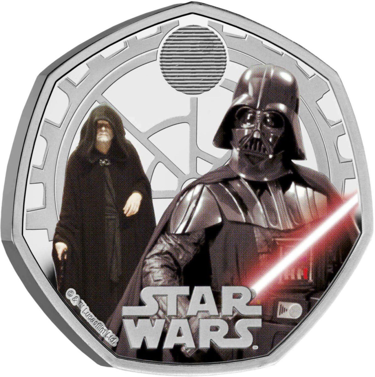 50 Pence - Charles III Darth Vader and Emperor Palpatine; Silver Proof reverse