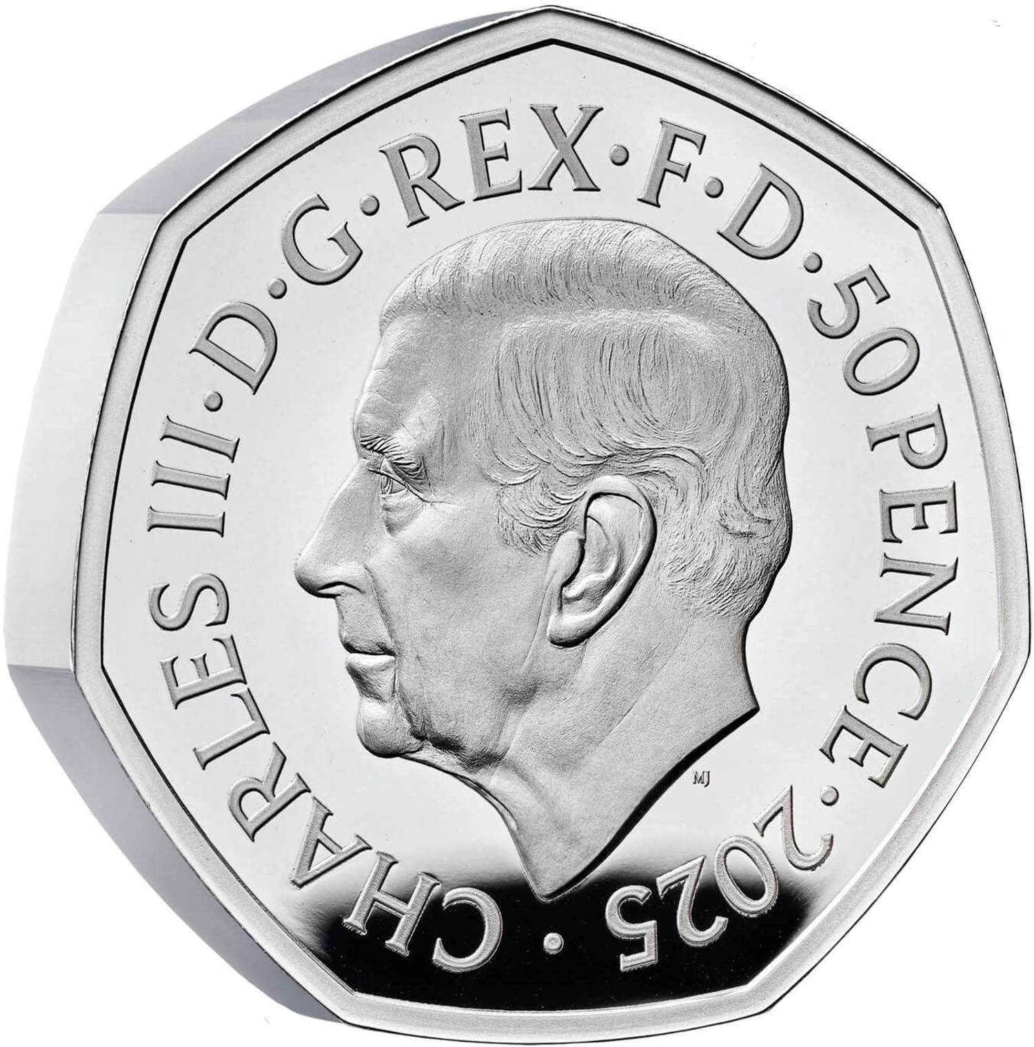 50 Pence - Charles III End of World War II; Silver Piedfort obverse