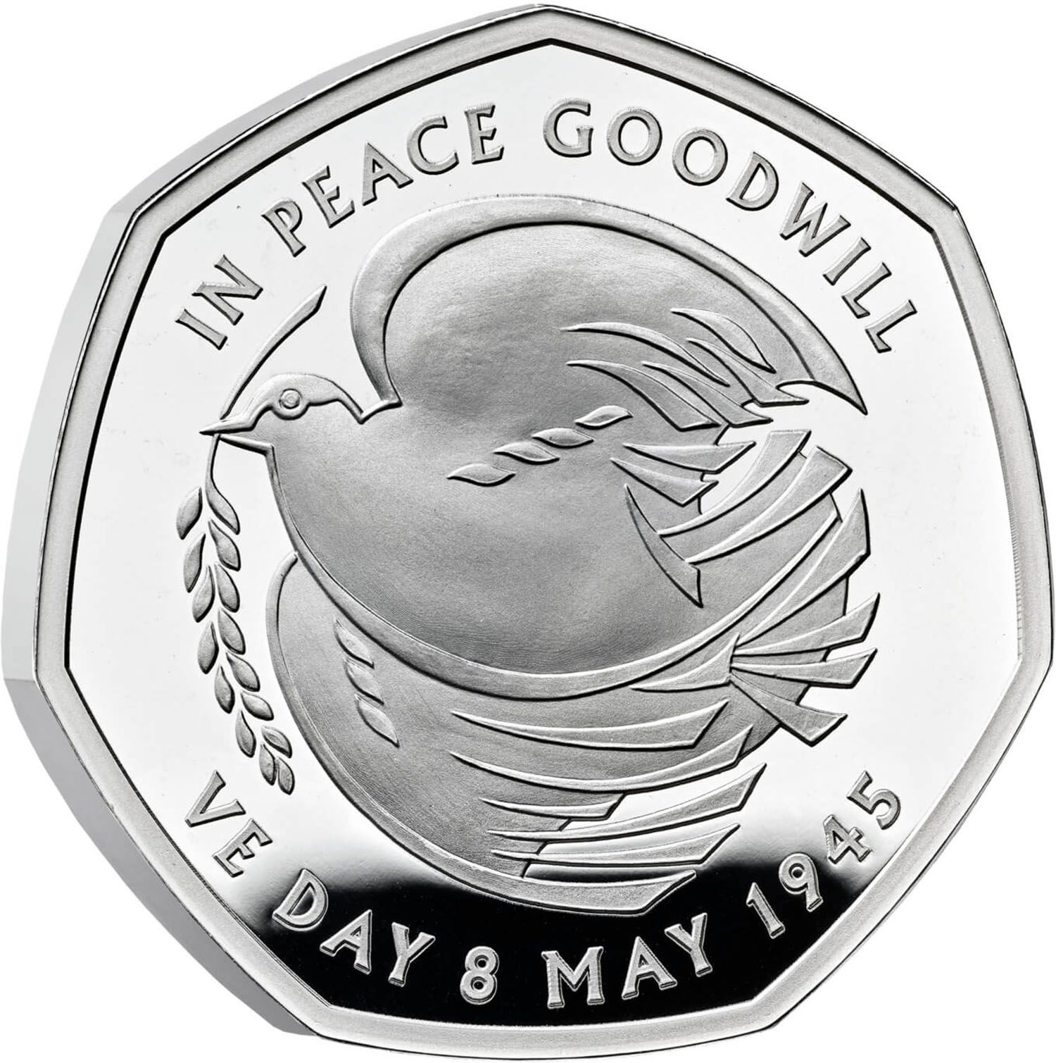 50 Pence - Charles III End of World War II; Silver Proof