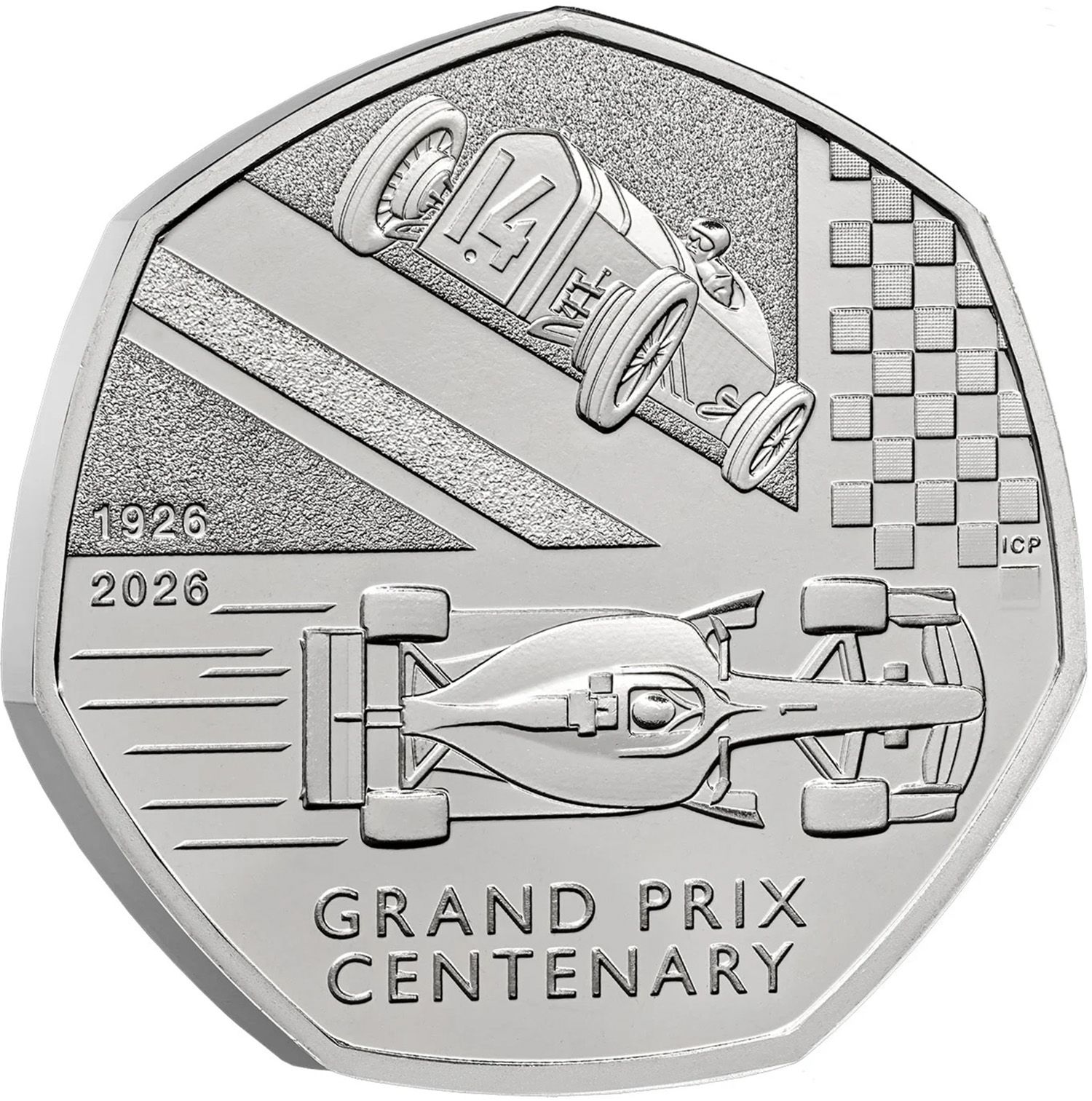 50 Pence - Charles III Grand Prix Centenary reverse