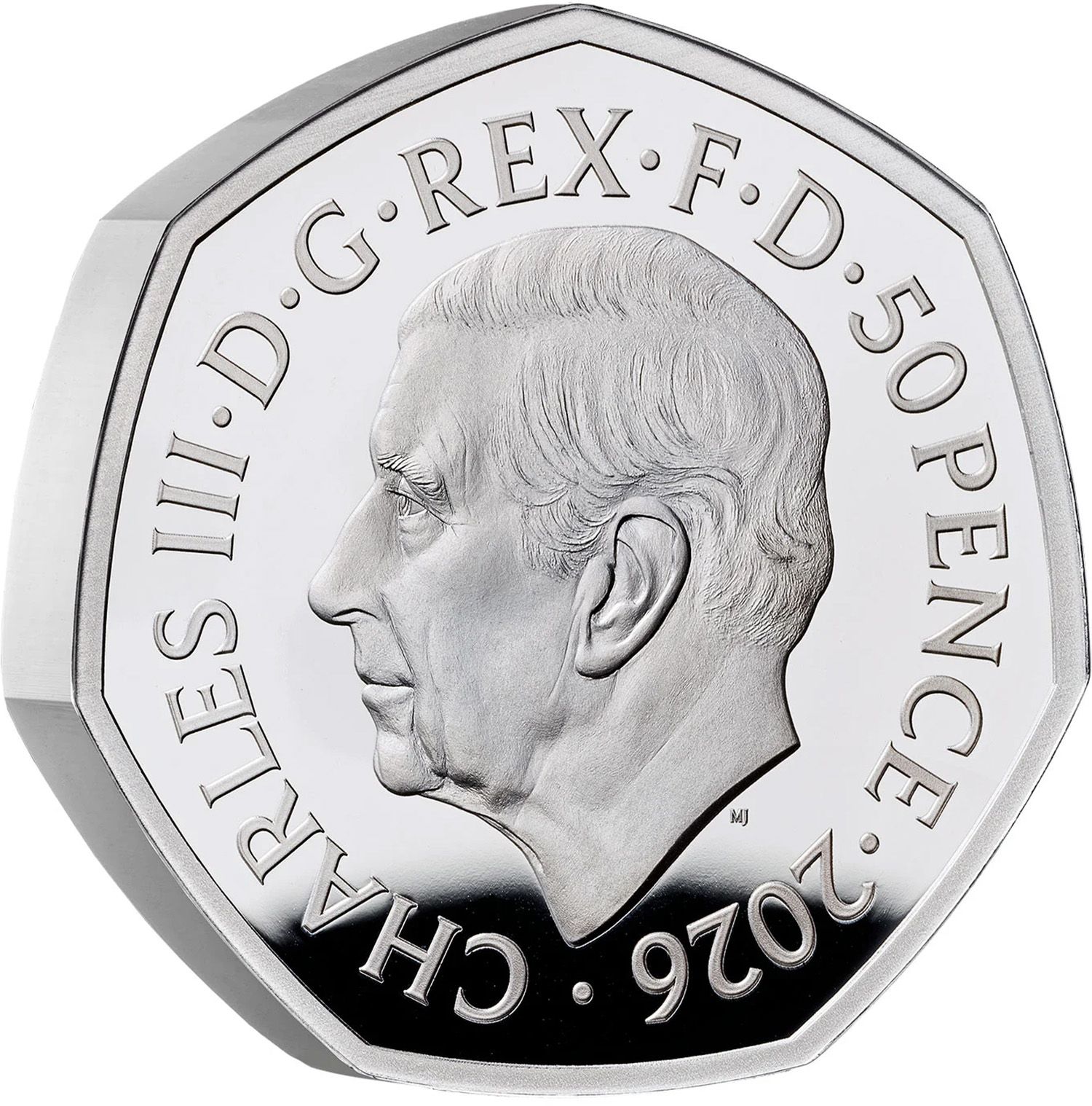50 Pence - Charles III Grand Prix Centenary; Silver Piedfort obverse