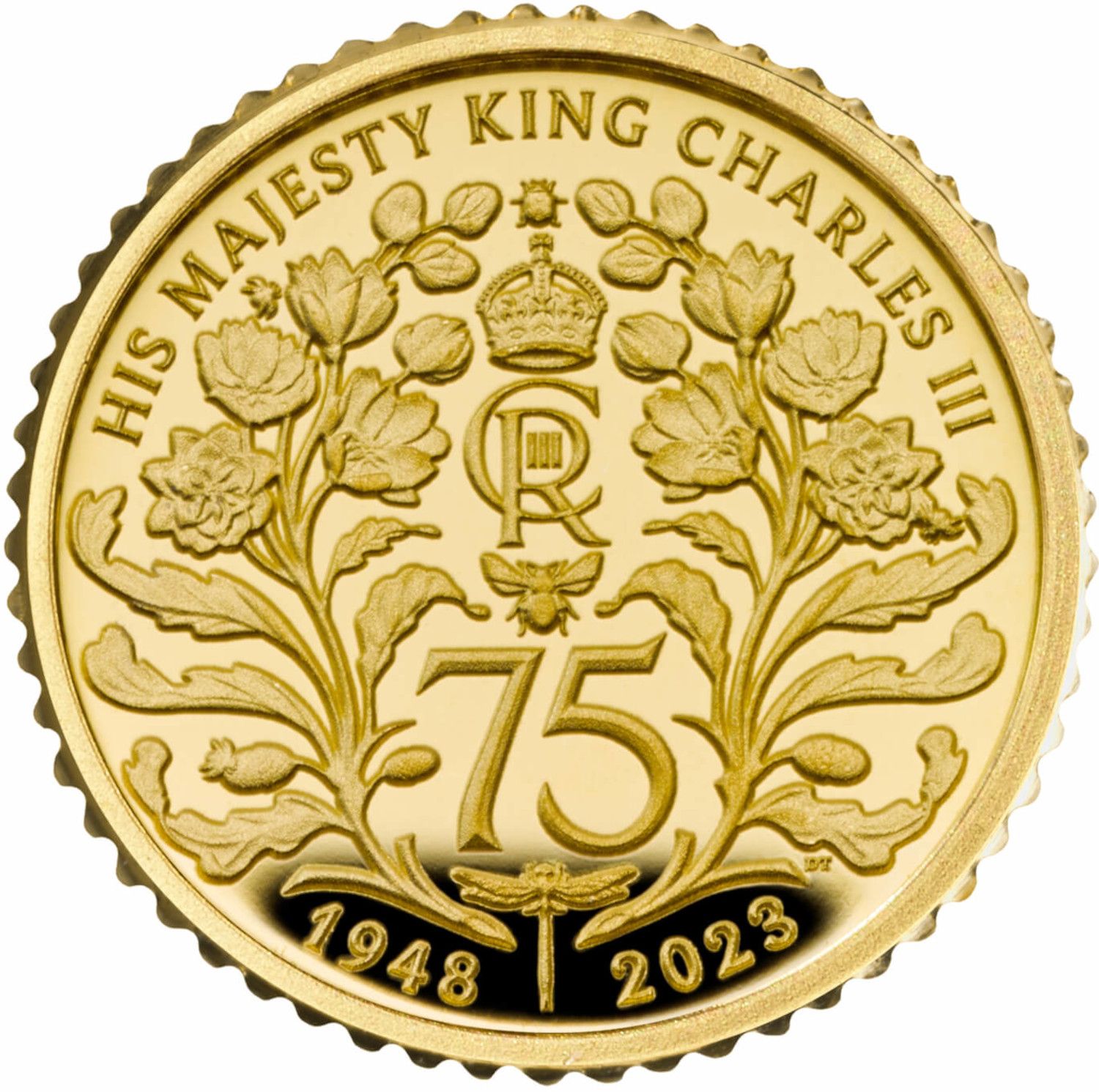 50 Pence - Charles III King Charles' 75th Birthday; Gold Proof reverse