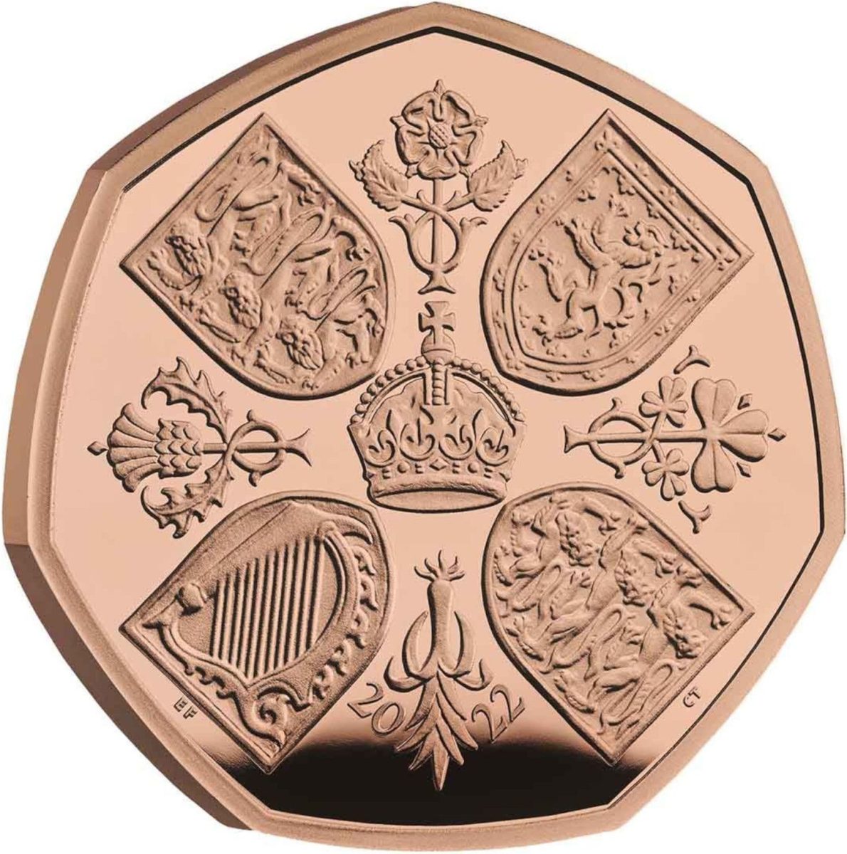 50 Pence - Charles III Life and legacy of the Queen; Gold Piedfort reverse