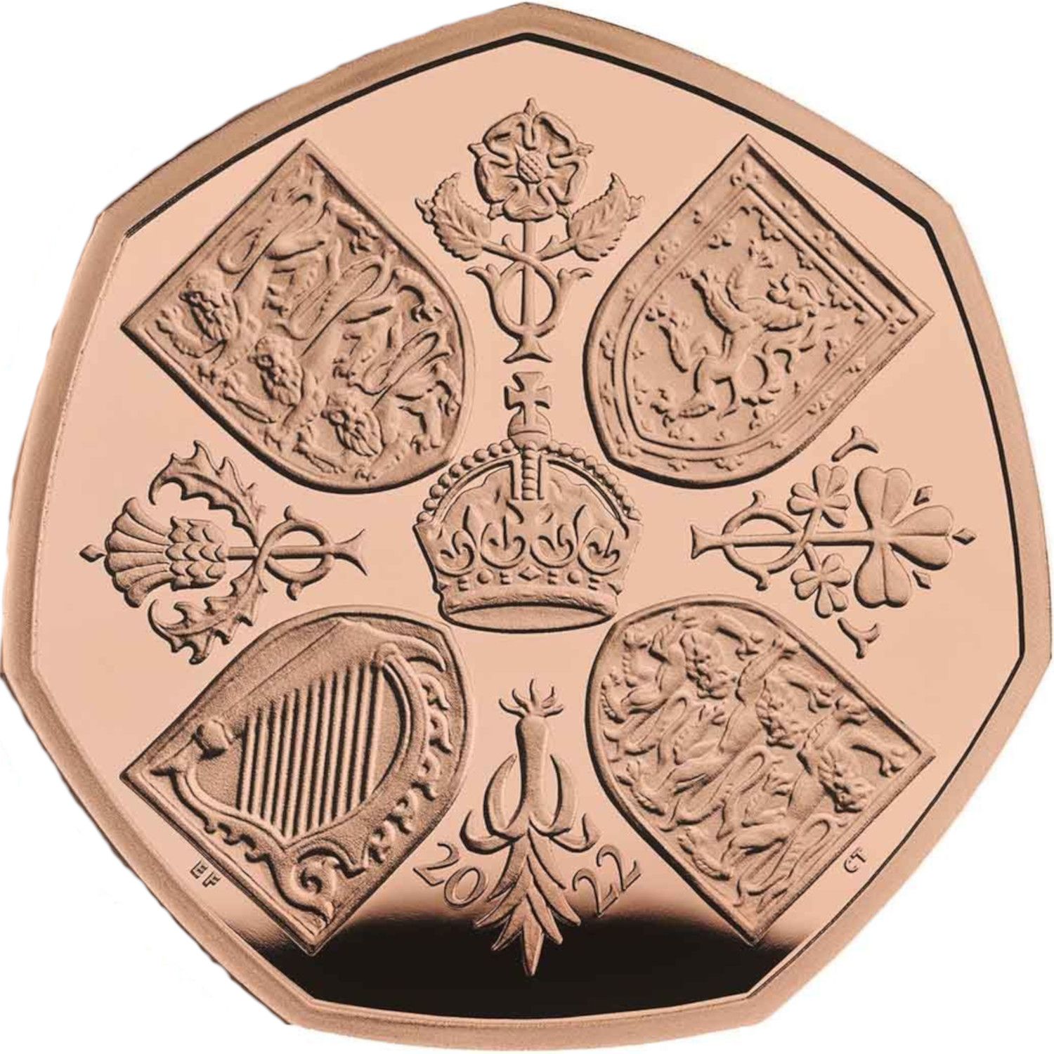 50 Pence - Charles III Life and legacy of the Queen; Gold Proof reverse