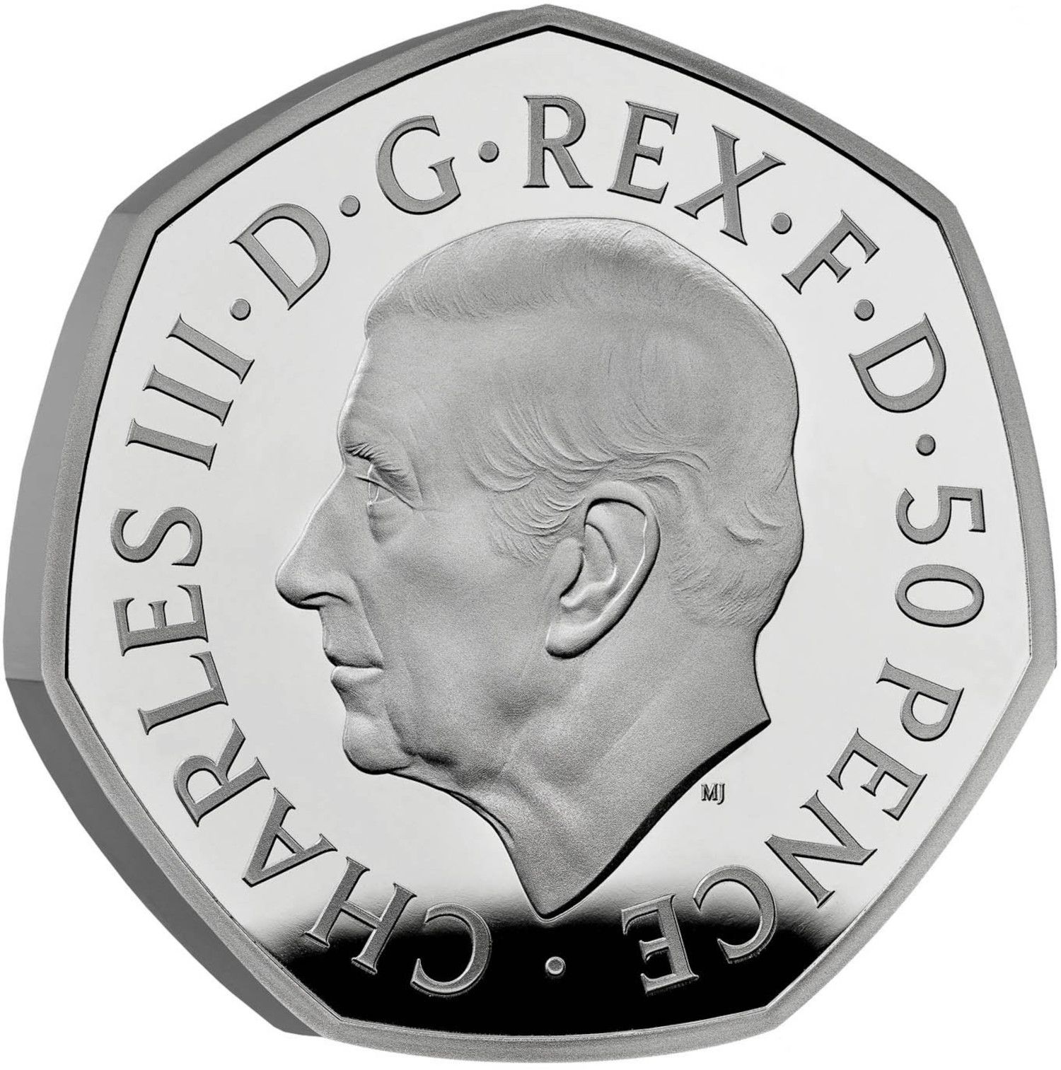 50 Pence - Charles III Life and legacy of the Queen; Platinum Proof obverse