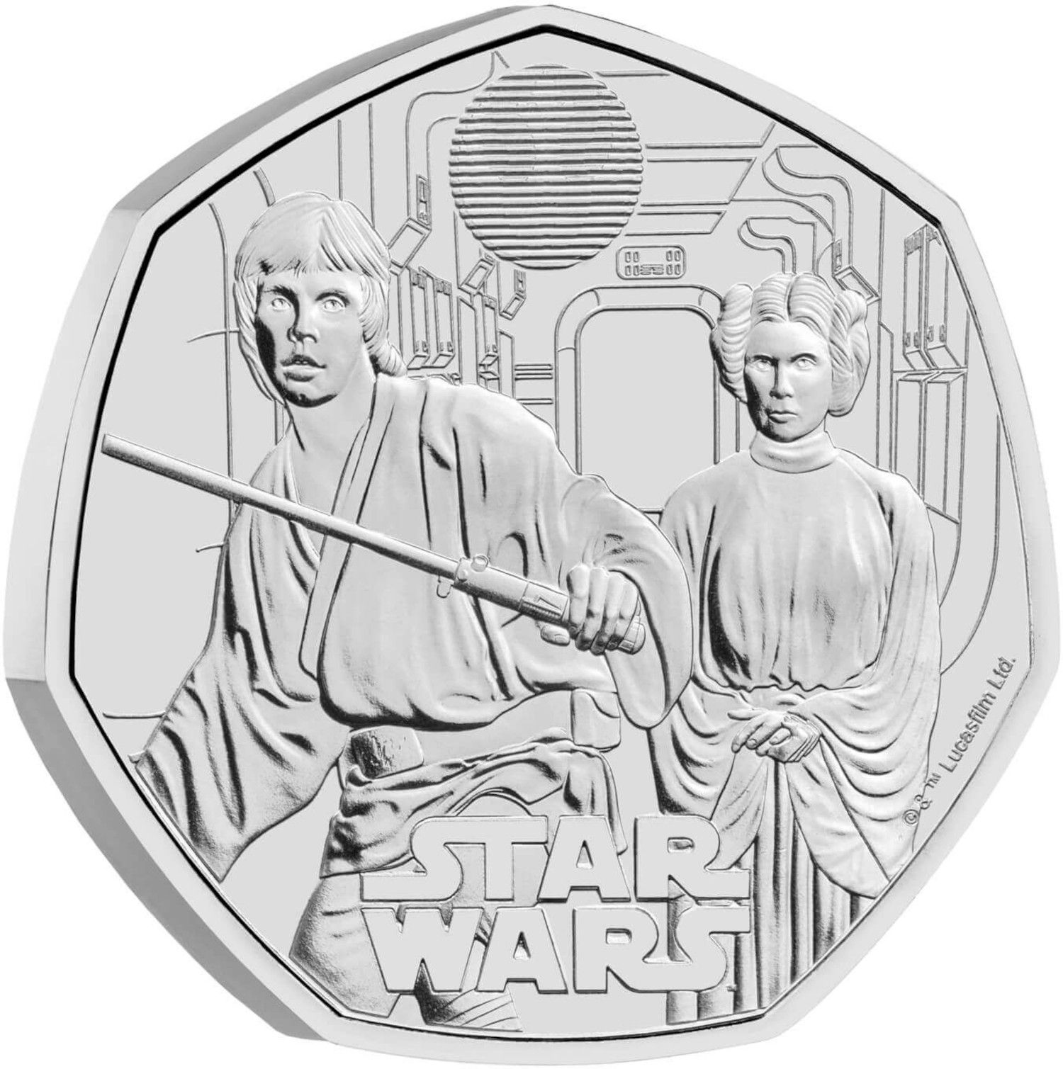 50 Pence - Charles III Luke Skywalker and Princess Leia reverse