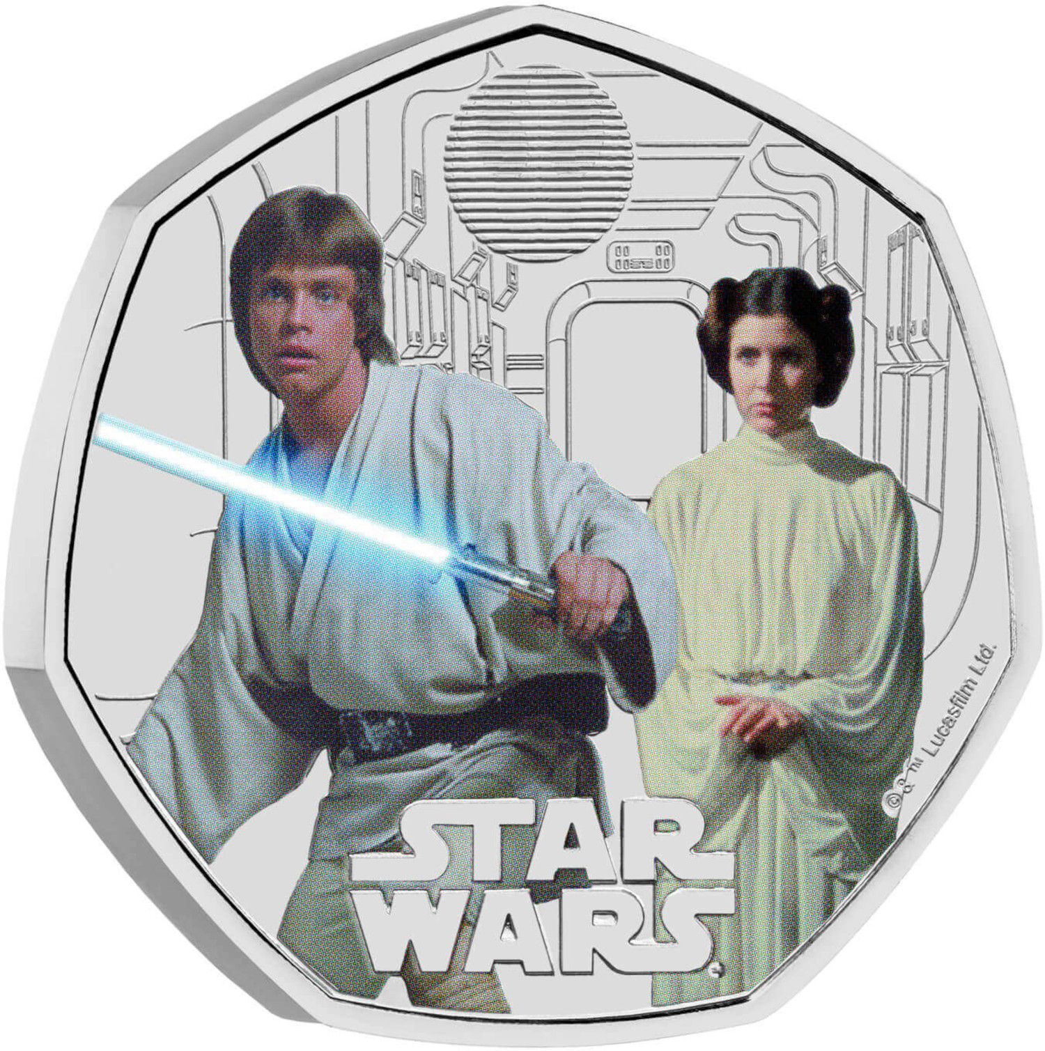 50 Pence - Charles III Luke Skywalker and Princess Leia reverse
