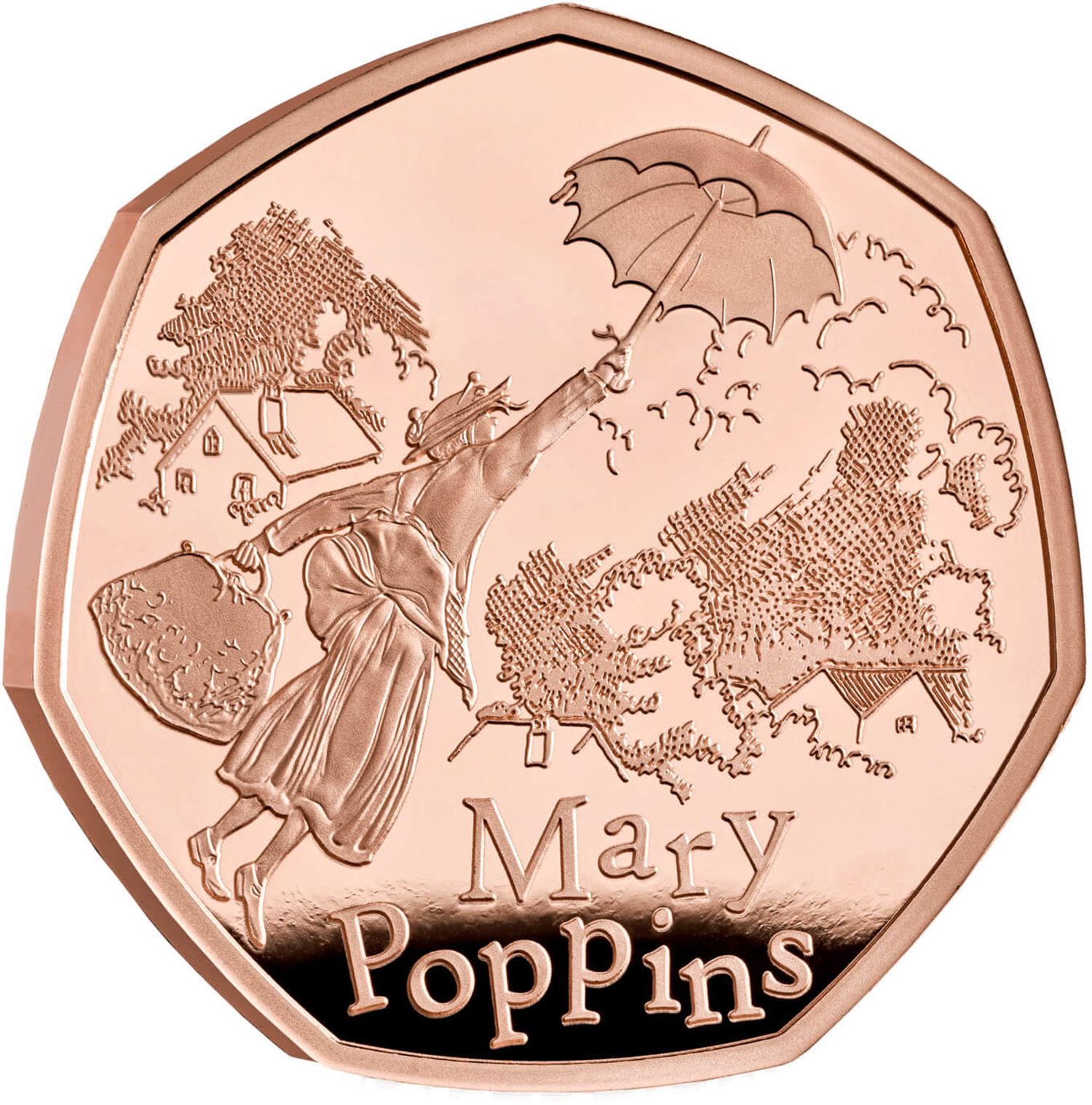 50 Pence - Charles III Mary Poppins; Gold Proof reverse