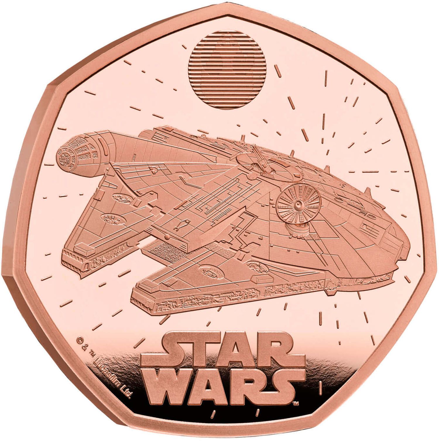 50 Pence - Charles III Millennium Falcon; Gold Proof reverse