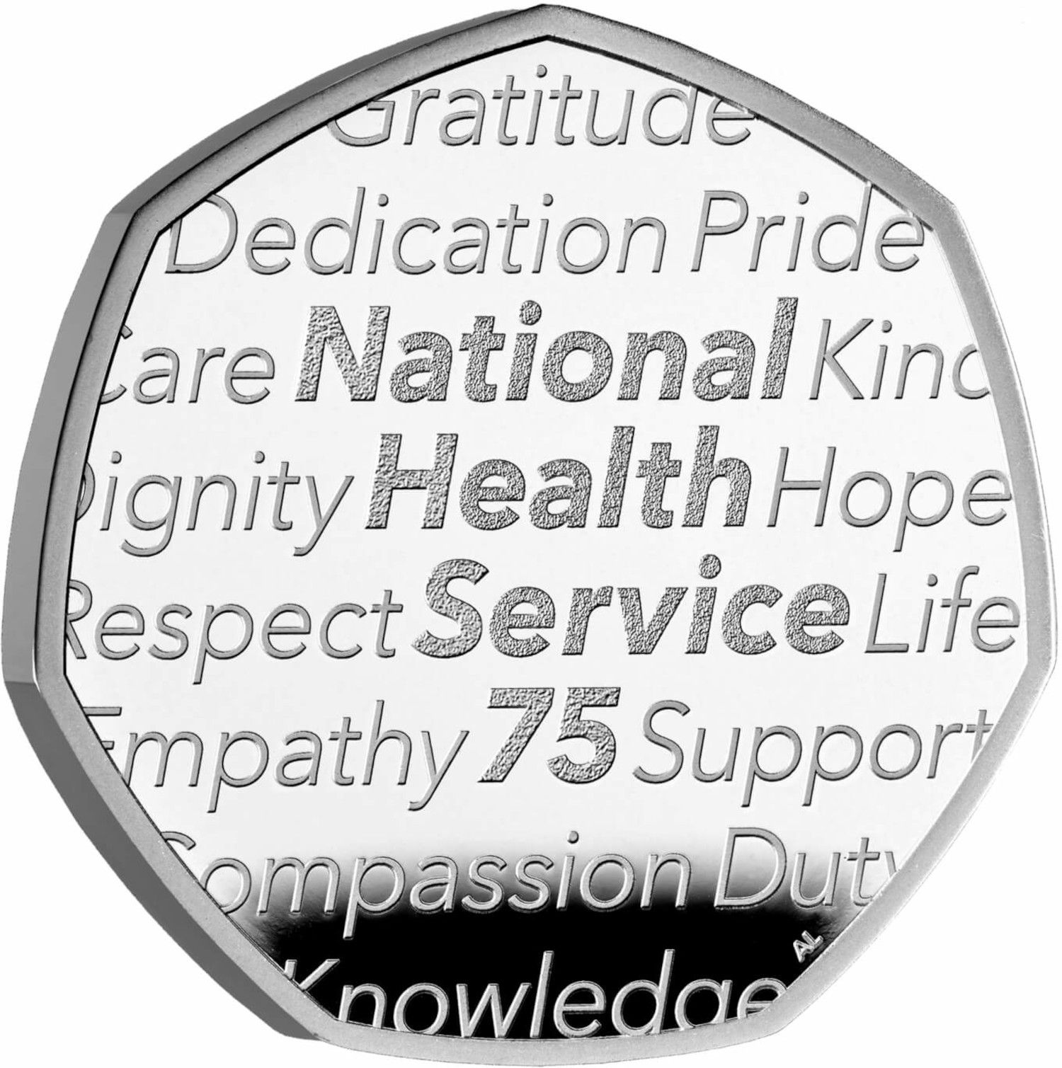 50 Pence - Charles III NHS 75th Anniversary; Silver Proof reverse