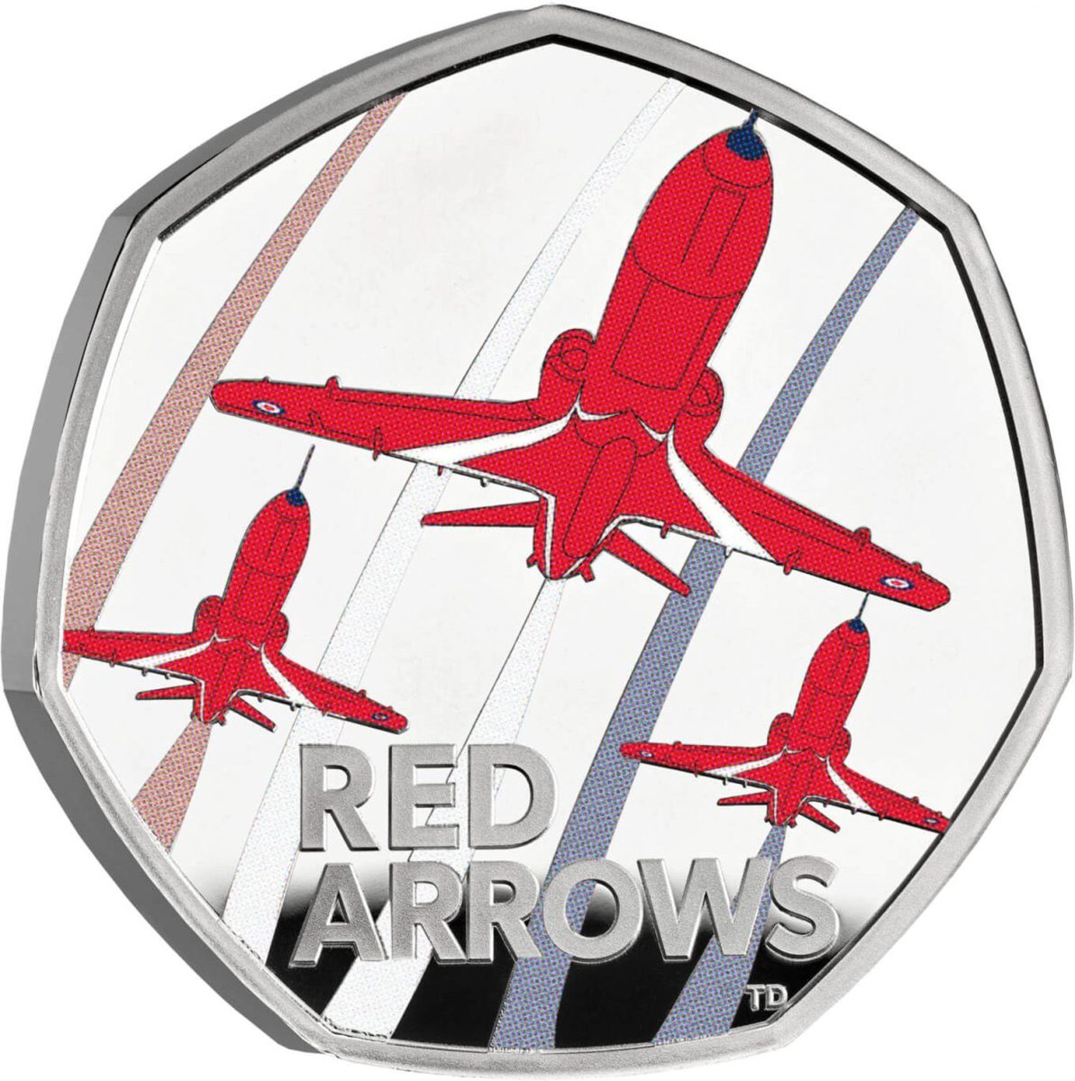 50 Pence - Charles III Red Arrows; Silver Proof Colour reverse