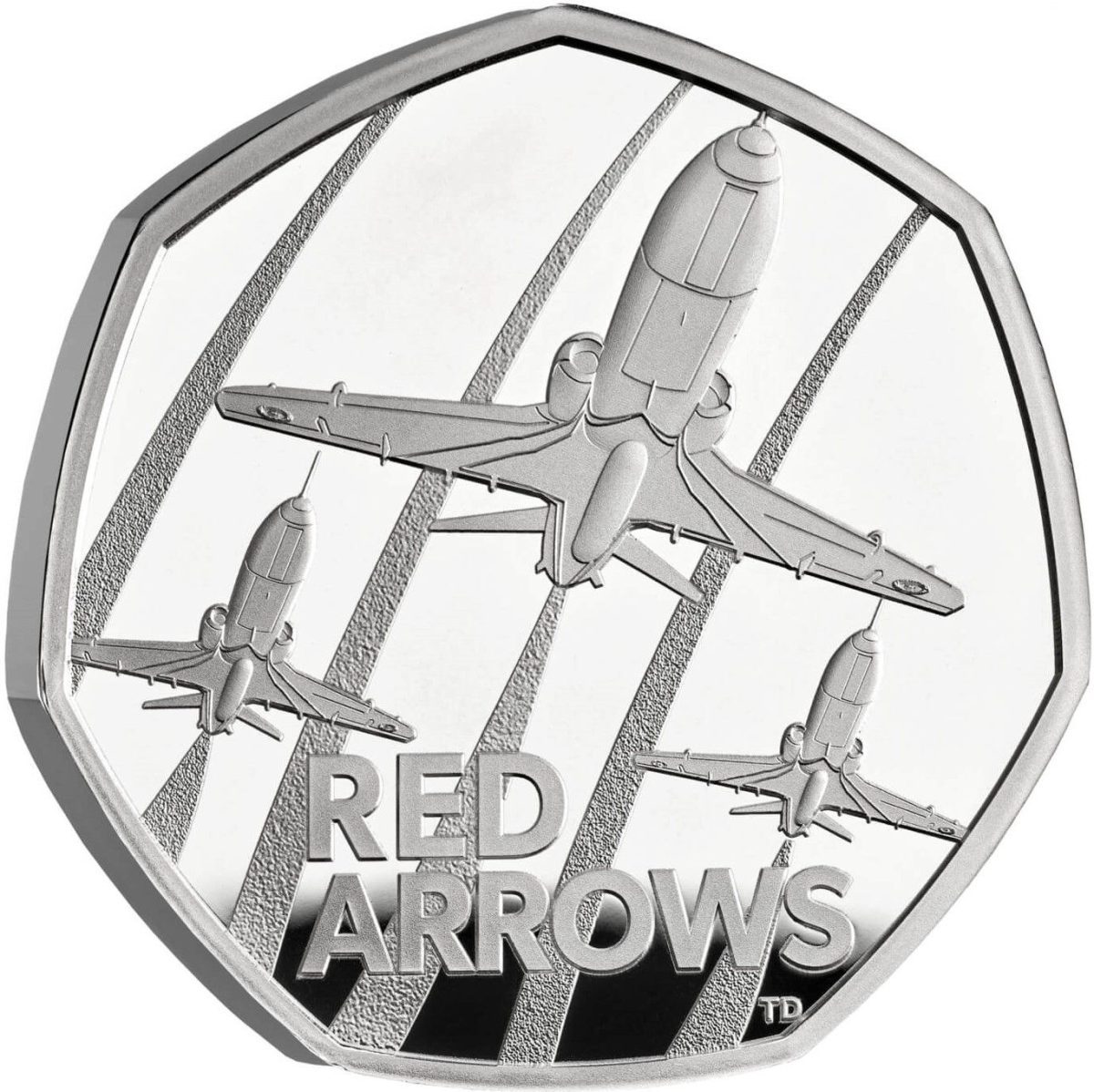 50 Pence - Charles III Red Arrows; Silver Proof reverse