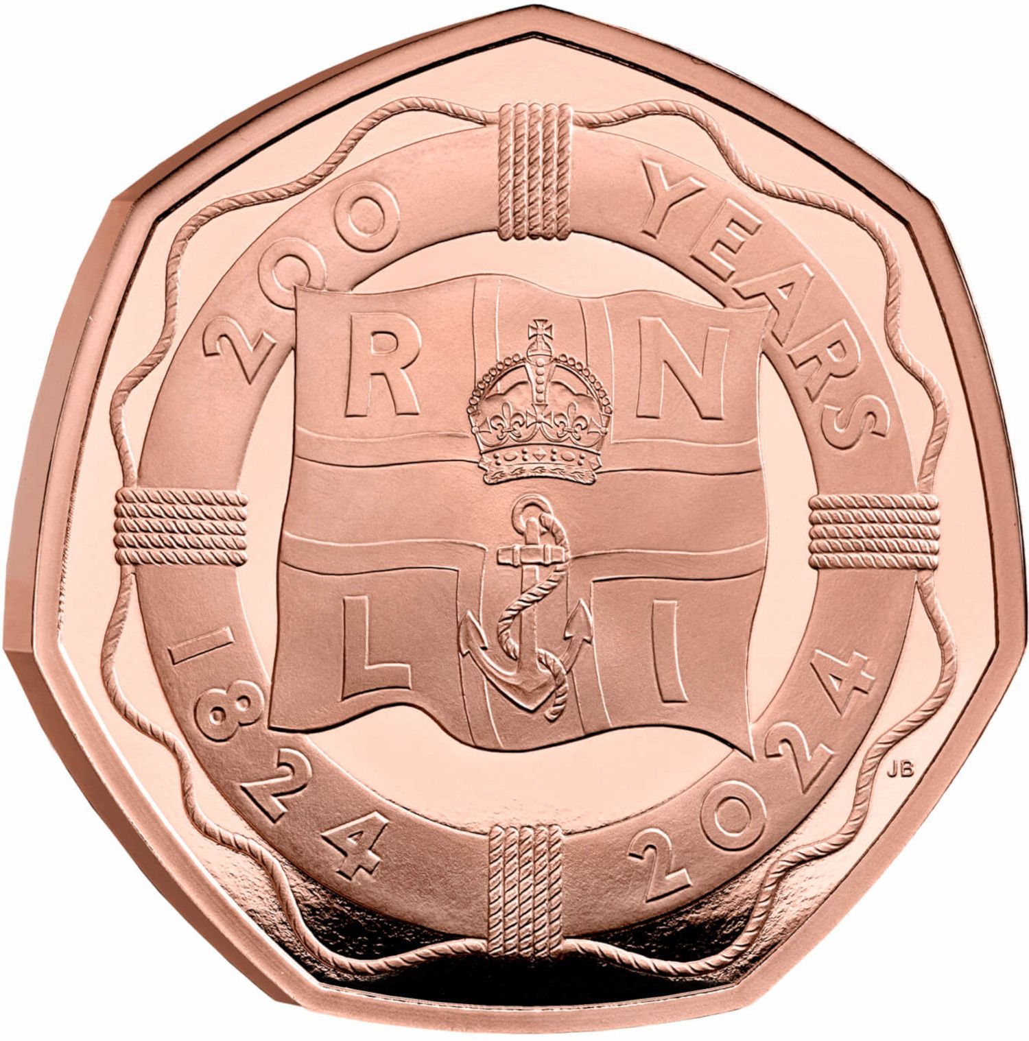 50 Pence - Charles III RNLI; Gold Proof reverse