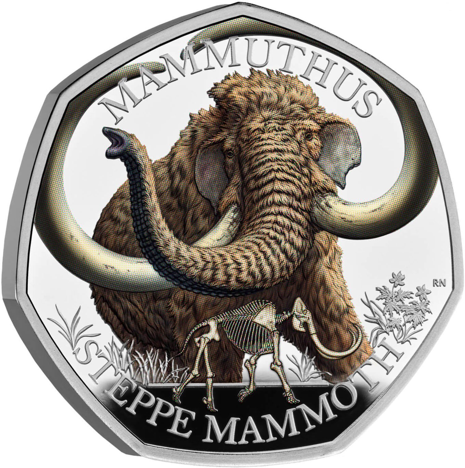 50 Pence - Charles III Steppe Mammoth; Silver Proof reverse