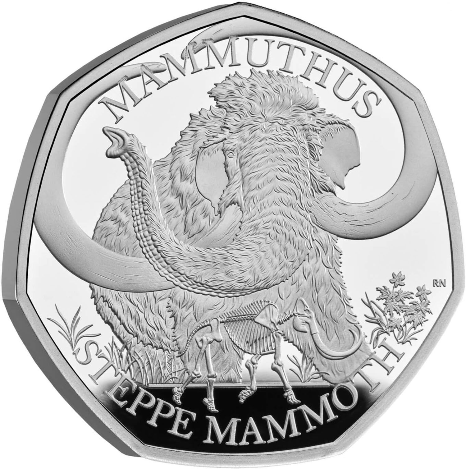 50 Pence - Charles III Steppe Mammoth; Silver Proof reverse