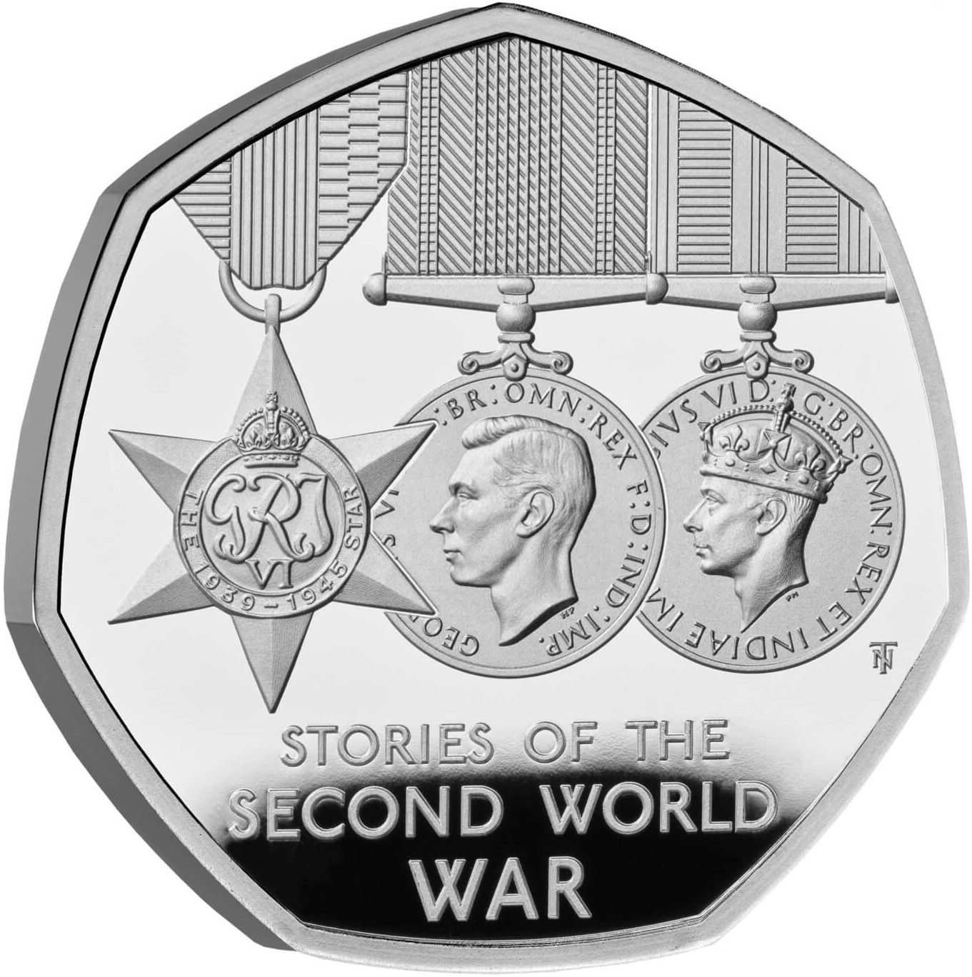 50 Pence - Charles III Stories of the Second World War; Silver Proof reverse