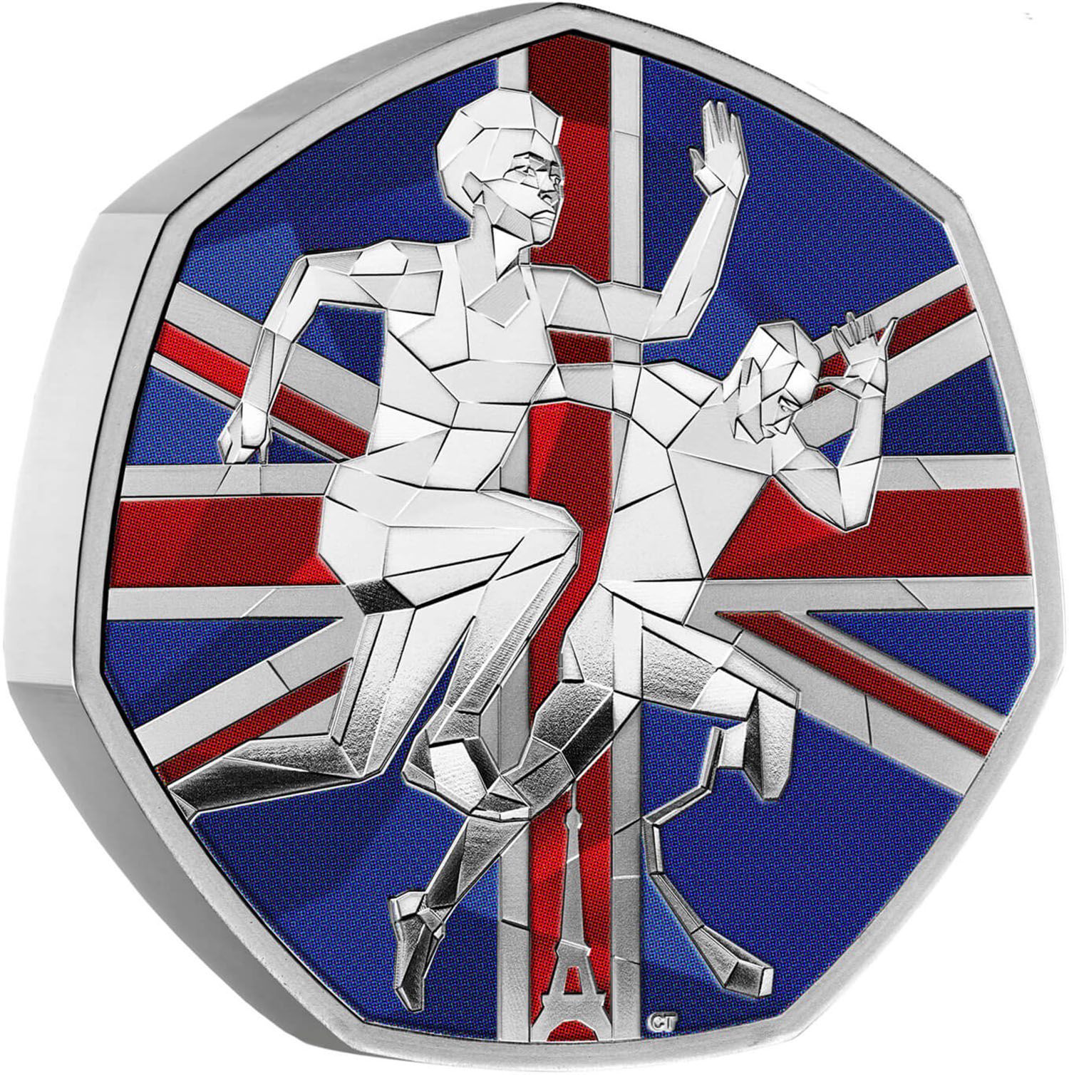 50 Pence - Charles III Team GB Olympics 2024; Silver Piedfort reverse