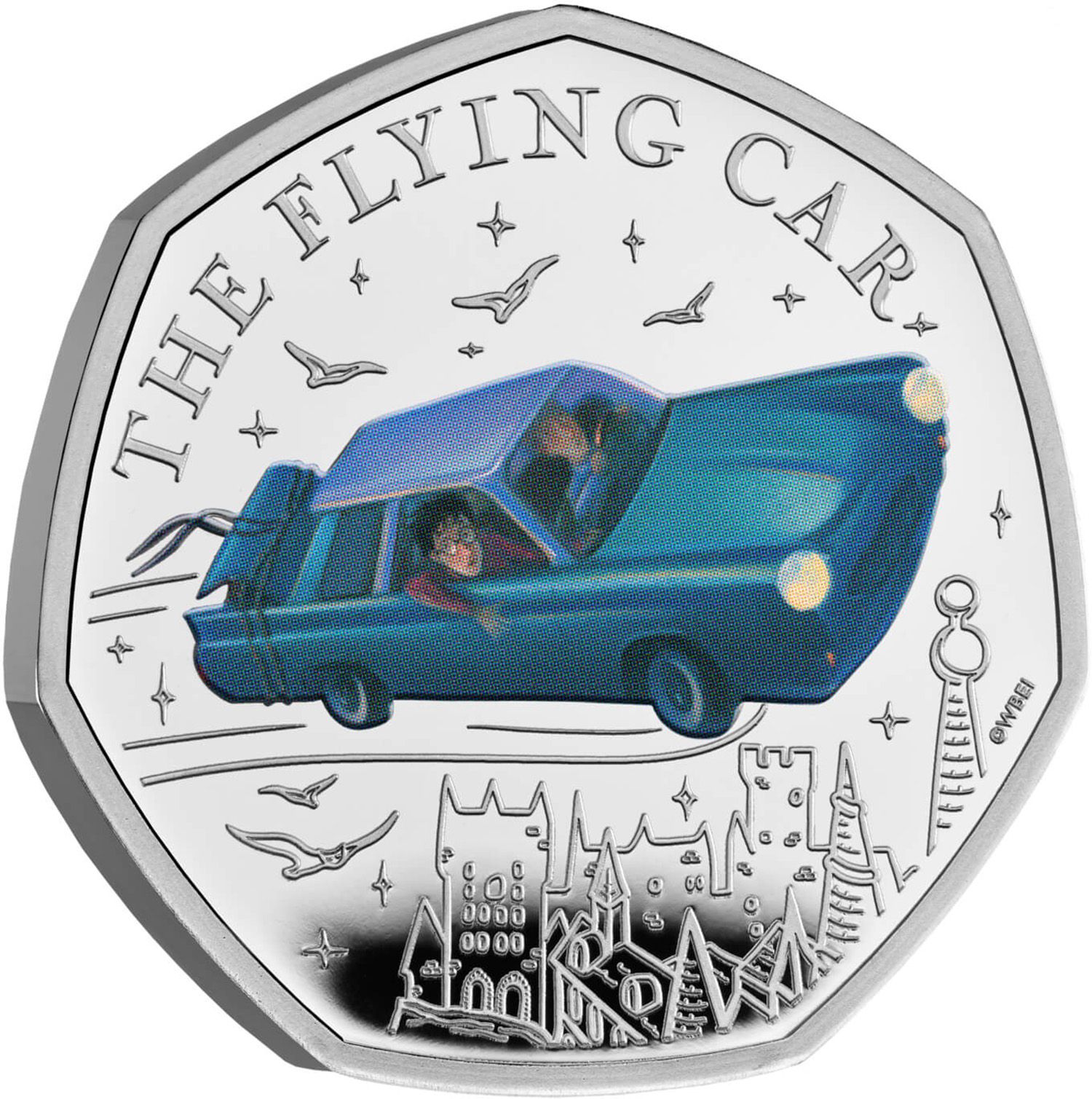50 Pence - Charles III The flying Car; Silver Proof reverse