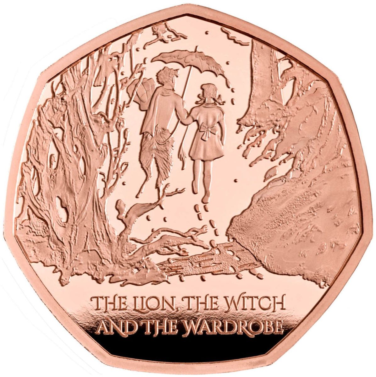 50 Pence - Charles III The Lion, the Witch and the Wardrobe; Gold Proof reverse